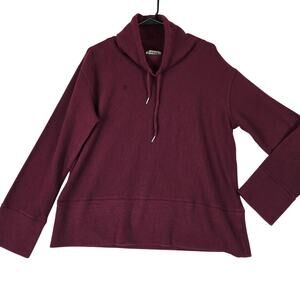 Orvis Cowl Neck Pullover Womens Sweatshirt Maroon Super Soft Medium 0738
